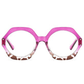 Cecily Gradient Fashion Irregular Round Glasses Frame Round Frames Southood C11 purple clear
